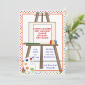 Art Easel Invitation. Kaart (Staand voorkant)