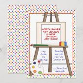 Art Easel Invitation. Kaart (Voorkant / Achterkant)