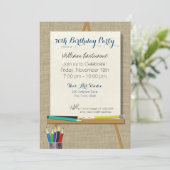 Art Easel Tekenfeest Kaart (Staand voorkant)