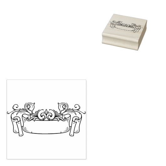 Art Eenvoudige Deco lint Scrapbooking Rubberstempel (Gestempeld)