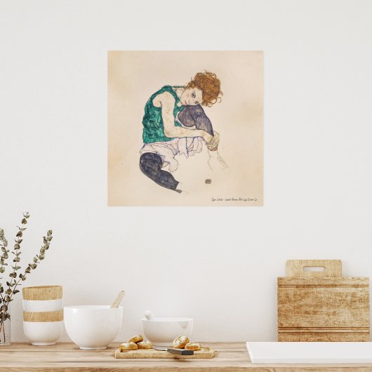 ART, EGON SCHIELE SEATED WOMAN WITH LEGS PULLED UP POSTER (Keuken)