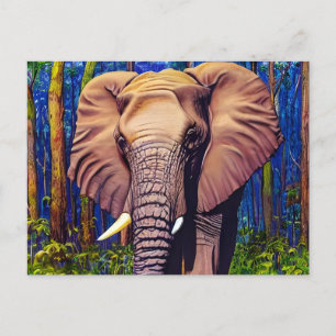 Art Elephant Animal Briefkaart
