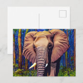 Art Elephant Animal Briefkaart (Voorkant / Achterkant)
