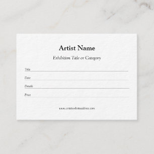Art Exhibition Label Sjabloon voor artiesten