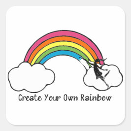 Art Fairy: Creëer Uw eigen regenboog Vierkante Sticker