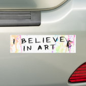 Art Fairy: Ik geloof in Art Waterverf Bumpersticker (Op auto)