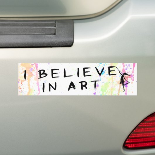 Art Fairy: Ik geloof in Art Waterverf Bumpersticker (Op auto)