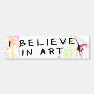 Art Fairy: Ik geloof in Art Waterverf Bumpersticker