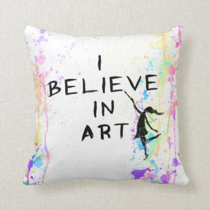 Art Fairy: Ik geloof in Art Waterverf Run Kussen