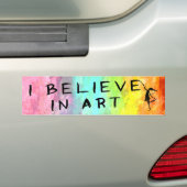 Art Fairy: Ik geloof in kunst Painterly Bumpersticker (Op auto)