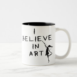 Art Fairy: Ik geloof in kunst Tweekleurige Koffiemok