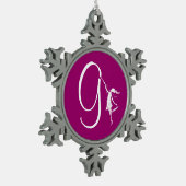 Art Fairy Initiaal: G Tin Sneeuwvlok Ornament (Links)