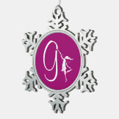 Art Fairy Initiaal: G Tin Sneeuwvlok Ornament (Rechts)