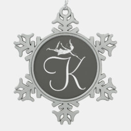 Art Fairy Initiaal: K Tin Sneeuwvlok Ornament
