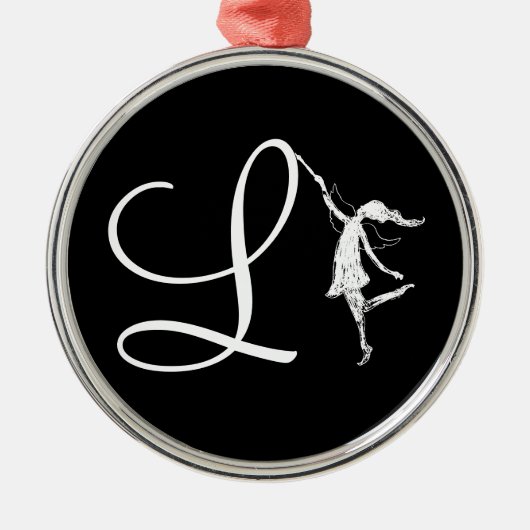 Art Fairy Initiaal: L Metalen Ornament (Voorkant)