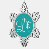 Art Fairy Initiaal: L Tin Sneeuwvlok Ornament (Rechts)