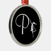 Art Fairy Initiaal: P Metalen Ornament (Rechts)