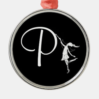 Art Fairy Initiaal: P Metalen Ornament