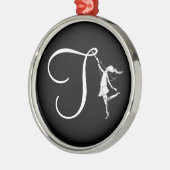 Art Fairy Initiaal: T Metalen Ornament (Links)