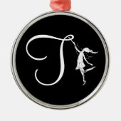Art Fairy Initiaal: T Metalen Ornament (Voorkant)