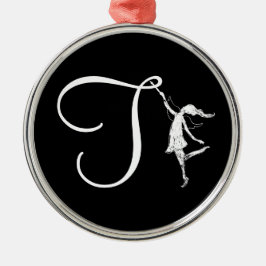 Art Fairy Initiaal: T Metalen Ornament