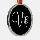 Art Fairy Initiaal: V Metalen Ornament (Rechts)