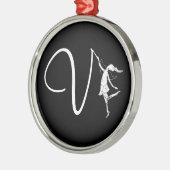 Art Fairy Initiaal: V Metalen Ornament (Links)