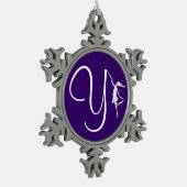 Art Fairy Initiaal: Y Tin Sneeuwvlok Ornament (Links)