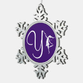 Art Fairy Initiaal: Y Tin Sneeuwvlok Ornament (Rechts)