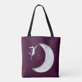 Art Fairy: Verf de maan (Paars) Tote Bag (Achterkant)