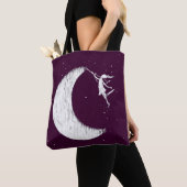 Art Fairy: Verf de maan (Paars) Tote Bag (Dichtbij)