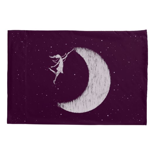 Art Fairy: Verf het Paars van de maan Kussensloop (Achterkant)