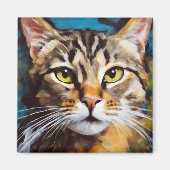 Art feline Tabby kat expressionist Magneet (Voorkant)