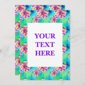 Art  Floral Waterverf Uitnodiging (Voorkant / Achterkant)