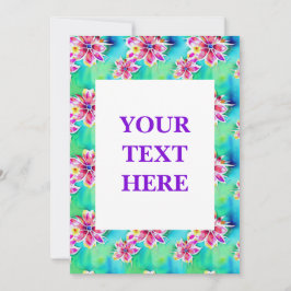 Art  Floral Waterverf Uitnodiging