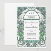 Art  Floral Wedding Invitations Kaart (Voorkant / Achterkant)
