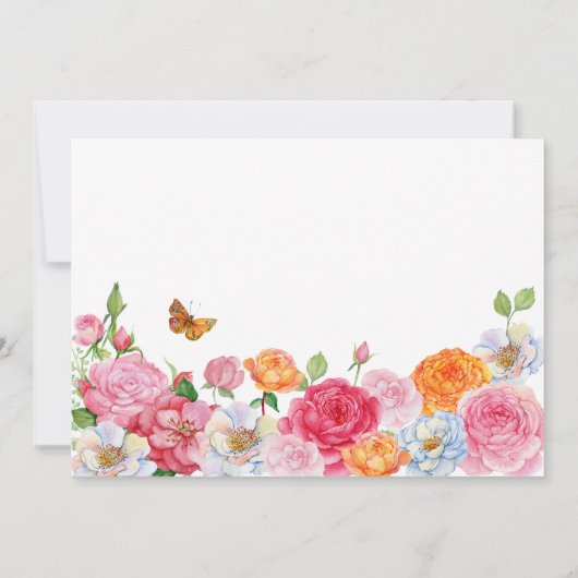 Art Flowers Rozen bruiloft Kaart (Achterkant)