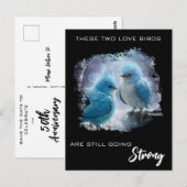 *~* ART Fluffy Jubileum Liefdesvogels AP54 Briefkaart (Voorkant / Achterkant)