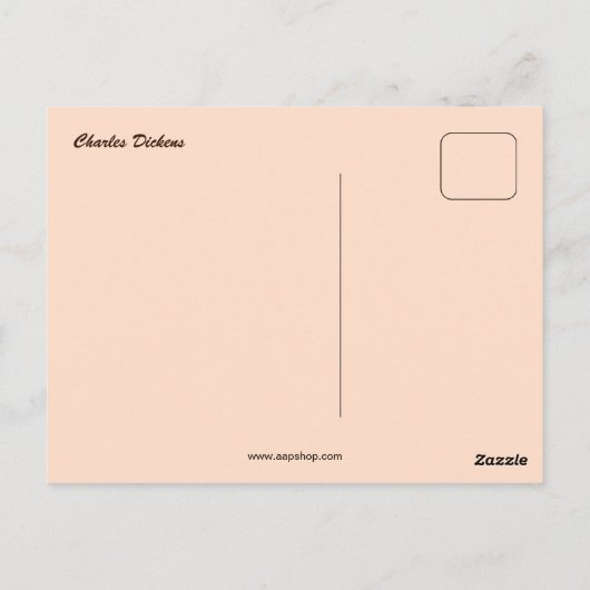 Art foto Charles Dickens Briefkaart (Achterkant)