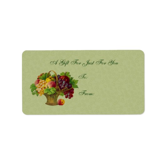  Art Fruit Basket Gift Label (Voorkant)