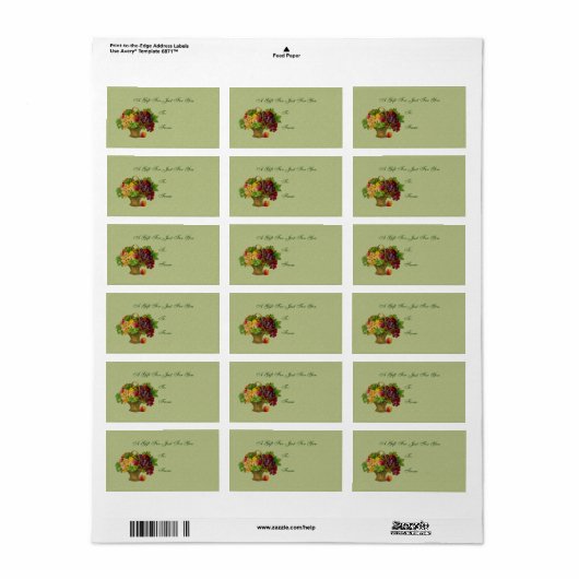  Art Fruit Basket Gift Label (Full Sheet)
