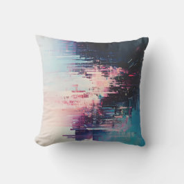 Art Futuriste Glitch - Design Paysage Neon Kussen
