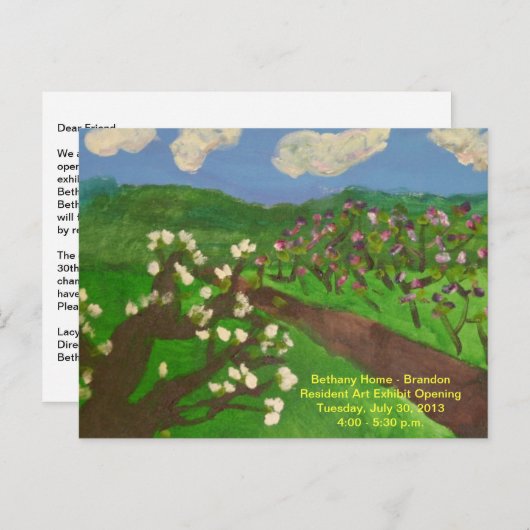 Art Gallery Exhibit Open Invitation Briefkaart (Voorkant / Achterkant)