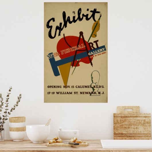 Art Gallery Exhibition New Jersey  WPA Poster (Keuken)