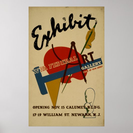Art Gallery Exhibition New Jersey  WPA Poster (Voorkant)