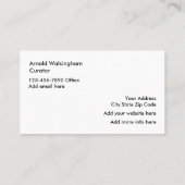 Art Gallery Profielkaarten Visitekaartje (Achterkant)