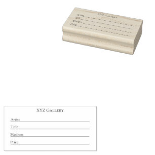 Art Gallery Tentoonstelling Label Kaart Sjabloon Rubberstempel