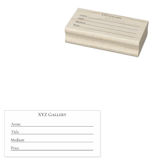 Art Gallery Tentoonstelling Label Kaart Sjabloon Rubberstempel (Gestempeld)