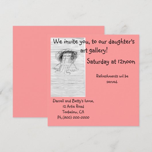 Art gallery Uitnodiging (Voorkant / Achterkant)