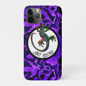 Art Gecko - paarse achtergrond Case-Mate iPhone Case (Achterkant)
